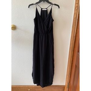 Lush Black Faux Wrap Maxi Dress